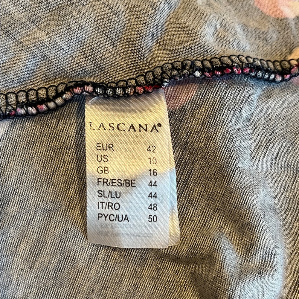 Lascana Sleeveless Keyhole Dress in Floral Navy/Pink Knee-Length (size 10) - Picture 5 of 5